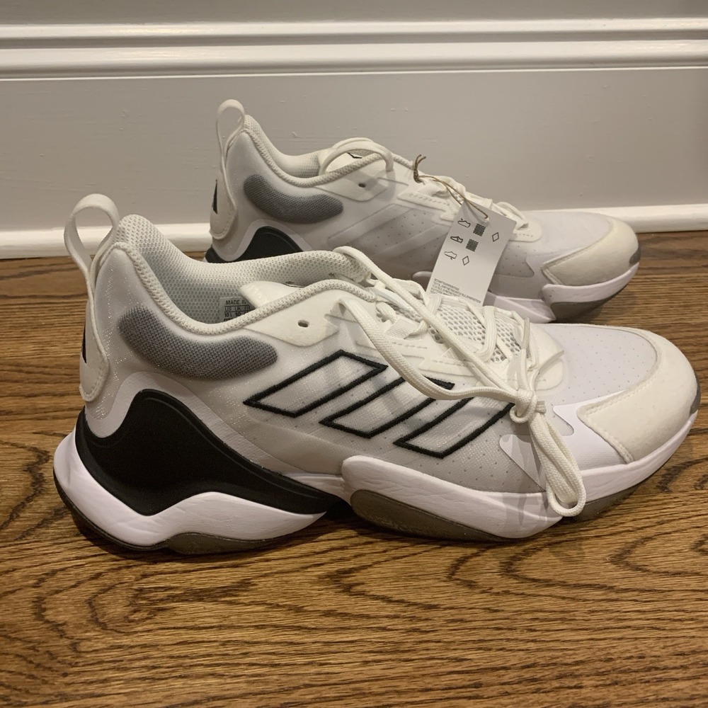 Adidas Impact FLX II 10 White Black Grey Training Shoes Men's Size 10.5 IE9378